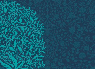 wedding card design, paisley floral pattern , India