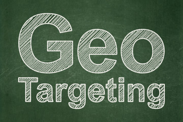 Finance concept: Geo Targeting on chalkboard background