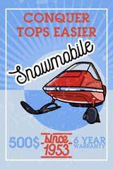 Color vintage snowmobile banner - 155746183