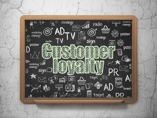 Advertising concept: Customer Loyalty on School board background