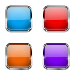 Square glass buttons. Colored collection