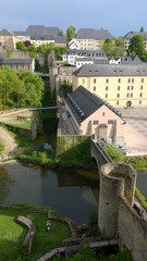 Luxembourg Old city walls Photo. Luxembourg view of a casemates
