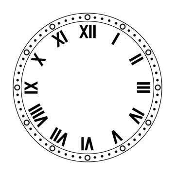Clock face with roman numerals