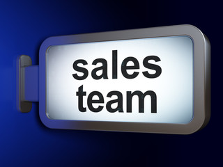 Marketing concept: Sales Team on billboard background