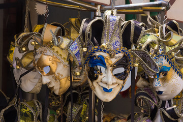 Tipiche maschere del carnevale di Venezia in Italia