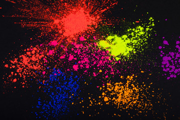 Face powder on a black background, abstract