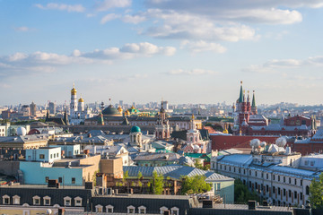 Obraz premium Aerial roof view in historical center of Moscow, Russia