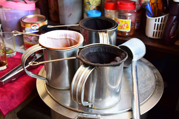 Tool for made coffee Thai style.