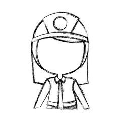 woman firefighter avatar character icon vector illustration design