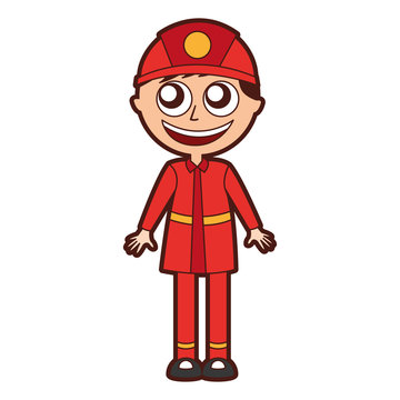 man firefighter avatar character icon vector illustration design