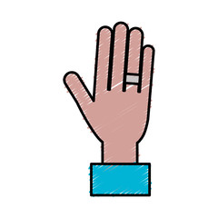 Obraz premium human hand with a ring icon over white background. colorful design. vector illustration