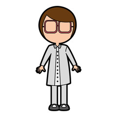 female nerd avatar character vector illustration design