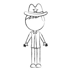 male sheriff avatar character vector illustration design