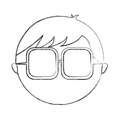 male nerd avatar character vector illustration design
