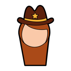 female sheriff avatar character vector illustration design