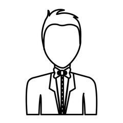 man with elegant clothes icon over white background. vector illustration