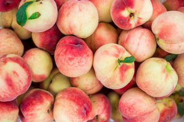 Fresh Organic Peaches Heap Of Fresh Ripe Peaches