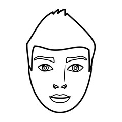 cartoon man face icon over white background. vector illustration