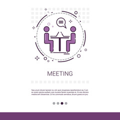 Business Team Meeting Brainstorm Process Web Banner With Copy Space Vector Illustration