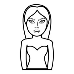 cartoon woman icon over white background. vector illustration
