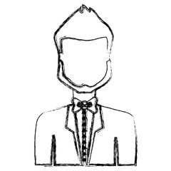 man with elegant clothes icon over white background. vector illustration