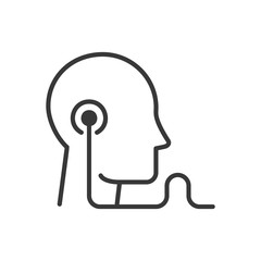 Audio education - modern vector single line icon