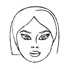 cartoon woman face icon over white background. vector illustration