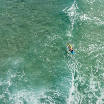 Surfing in the Atlantic Ocean.