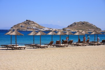 une plage à Mykonos