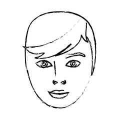 cartoon man face icon over white background. vector illustration