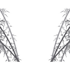 fresh bamboo leaves border, botanical zen forest, tropical spa decoration. vector illustration