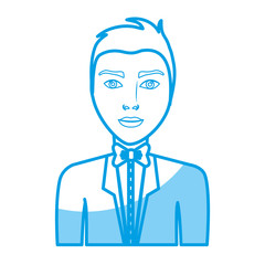 cartoon man wearing elegant clothes  icon over white background. vector illustration