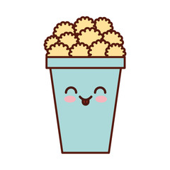 pop corn kawaii character vector illustration design