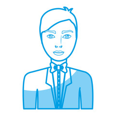 cartoon man wearing elegant clothes  icon over white background. vector illustration