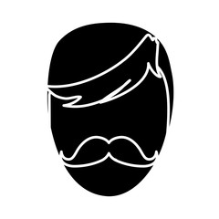 man with mustache icon over white background. vector illustration