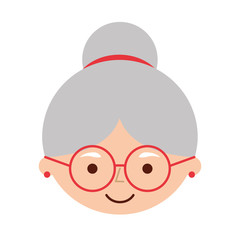 cute grandmother head avatar character vector illustration design