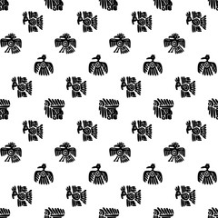 Seamless maya pattern. Black and white ethnic elements.