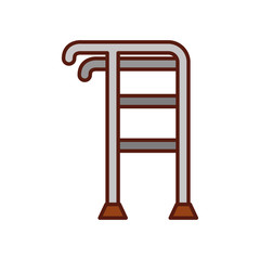 Elderly walker isolated icon vector illustration design