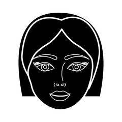 woman face icon over white background. vector illustration