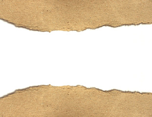Ripped brown paper isolated