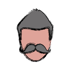 man with mustache icon over white background. colorful design. vector illustration