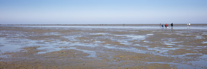 Wattenmeer bei Ebbe, Cuxhaven, Niedersachsen, Deutschland, Europa