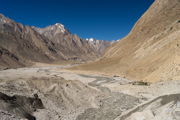 Fototapeta premium Landscape of Karakorum mountain along the way to K2 base camp, K2 trek, Skardu, Pakistan