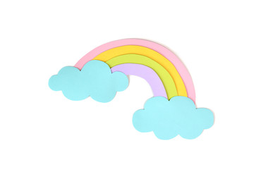 Rainbow paper cut on white background - isolated