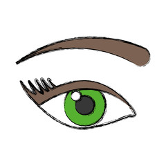 eye icon over white background. colorful design. vector illustration