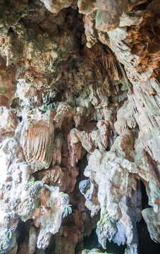 Limestone cave on Chieou Laan lake in Thailand