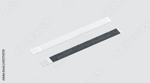 Download "Blank black and white paper wristband mockup, 3d rendering. Empty event wrist band design mock ...