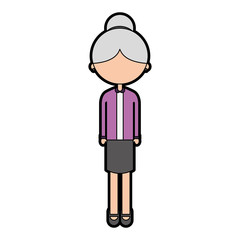 cute grandmother avatar character vector illustration design