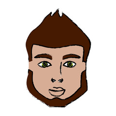 cartoon man icon over white background. colorful design. vector illustration