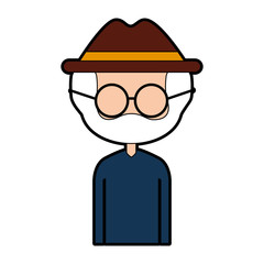 cute grandfather avatar character vector illustration design